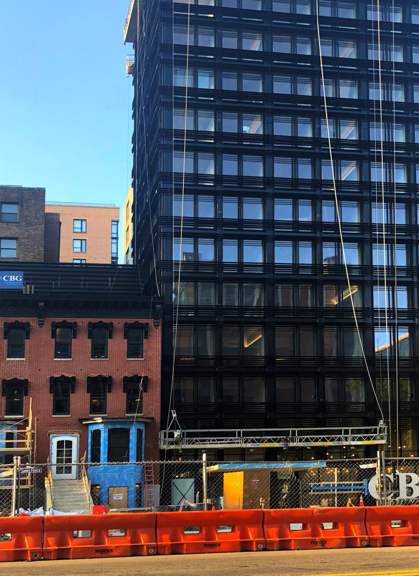 Moxy Moxy Hotel nearing completion - featuring INTUS Windows in the main building and in the neighboring restored historic building
